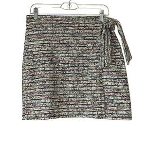 Loft multi knit boucle‎ style wrap skirt with tie. Size M